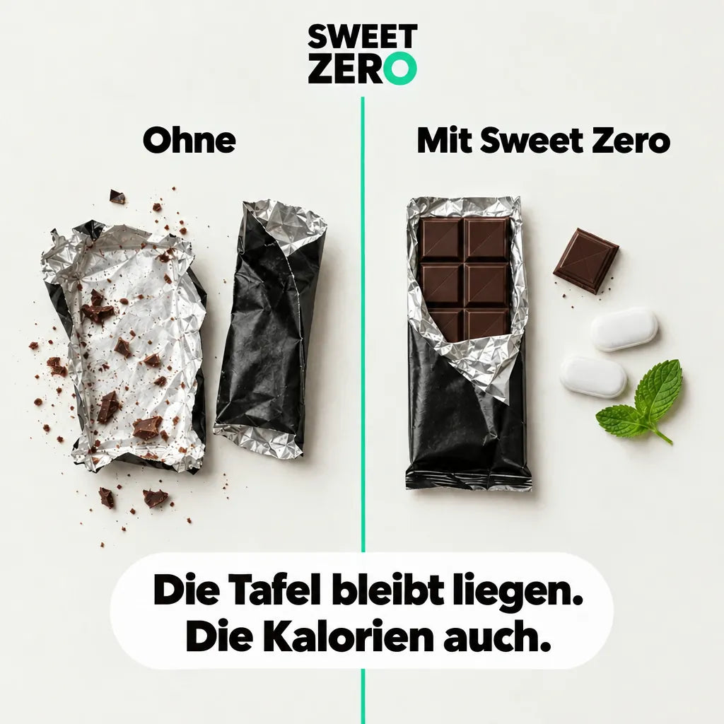 Vorher und nachher: Die Tafel Schokolade bleibt liegen