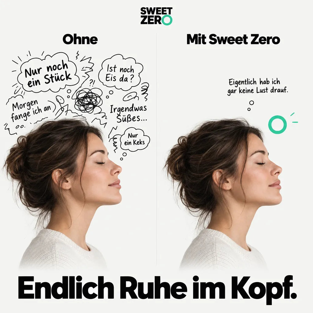 Ohne und mit Sweet Zero: endlich Ruhe im Kopf
