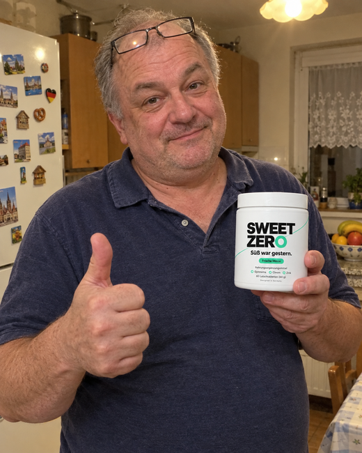 Mann in der Küche mit Sweet Zero